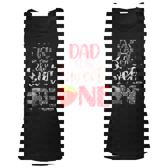 Dad Of The Sweet One Strawberry Dad Birthday Unisex Tank Top - Thegiftio UK