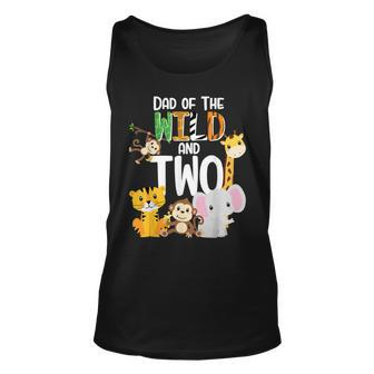 Dad Of The Wild And Two Zoo Theme Birthday Safari Jungle Unisex Tank Top - Seseable