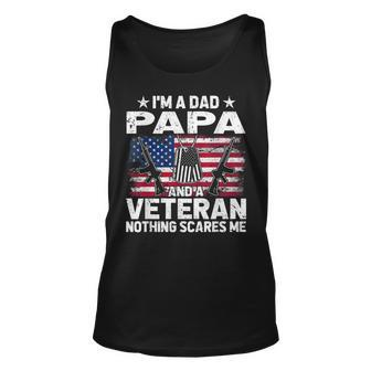 Im A Dad Papa And A Veteran For Dad Fathers Day Tank Top | Mazezy