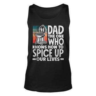 Dad Who Knows How To Spice Up Our Lives Fathers Day Grill Unisex Tank Top - Thegiftio UK