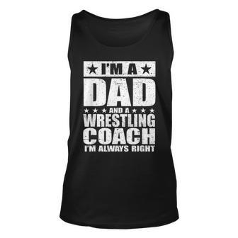 Dad Wrestling Coach Coaches Fathers Day S Gift Unisex Tank Top - Seseable