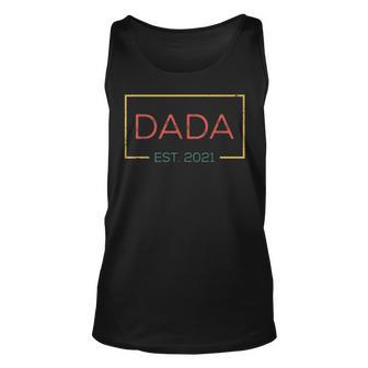 Dada Est 2021 Vintage Promoted To Dada Dad Papa Grandpa Unisex Tank Top - Seseable