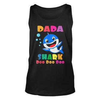 Dada Shark Funny Fathers Day Gift For Mens Dad Unisex Tank Top - Seseable