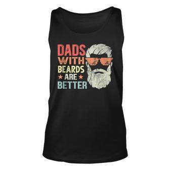 Dads With Beards Are Better Retro Fathers Day Bearded Daddy Unisex Tank Top - Thegiftio UK