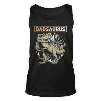 Dadsaurus Dad Dinosaur Fathers Day Gift Unisex Tank Top - Seseable