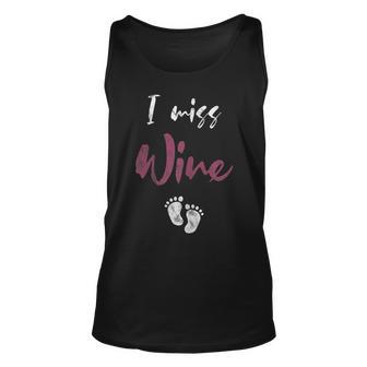 Damen I Miss Wine Ich Vermisse Wein Schwanger Mama Schwangerschaft Tank Top - Seseable