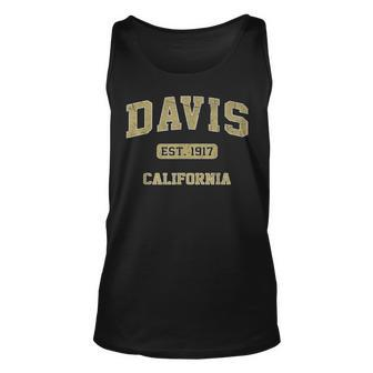 Davis California Ca Vintage State Athletic Style Unisex Tank Top - Seseable