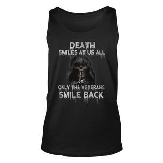 Death Smiles At Us All Only The Veterans Smile Back On Back Unisex Tank Top - Seseable