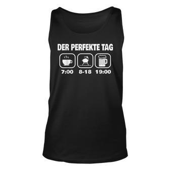 Der Perfekte Tag Kaffee Grillen Bier Bbq Grillmeister Grill Tank Top - Seseable