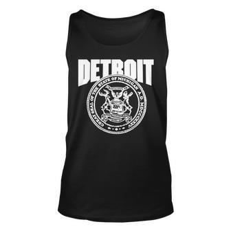 Detroit Great Seal Of The State Of Michgan Unisex Tank Top | Mazezy