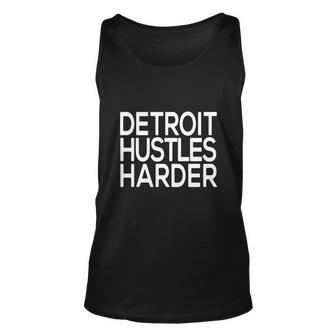 Detroit Hustles Harder Gift Men Women Tank Top Graphic Print Unisex - Thegiftio UK