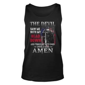 Devil Saw Me With My Head Thought Hed Won Until I Said Amen Tank Top | Mazezy