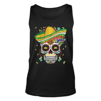 Dia De Los Muertos Colorful Bone Taco Happy Cinco De Mayo  Unisex Tank Top
