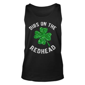 Dibs On The Redhead Funny St Patricks Day Drinking Unisex Tank Top - Thegiftio UK