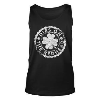 Dibs On The Redhead Stamp Gift St Patricks Day Drinking Unisex Tank Top | Mazezy