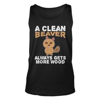 Dirty Funny Adult Clean Beaver Wood Unisex Tank Top | Mazezy