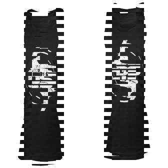 Dis Round Badge In White Unisex Tank Top | Mazezy