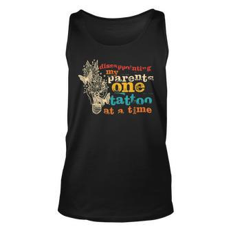 Disappointing My Parents One Tattoo At A Time Retro Unisex Tank Top - Thegiftio UK