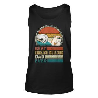 Distressed Best English Bulldog Dad Ever Fathers Day Gift Unisex Tank Top - Seseable
