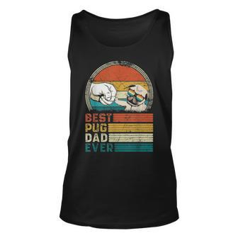 Distressed Best Pug Dad Ever Fathers Day Gift Unisex Tank Top - Seseable