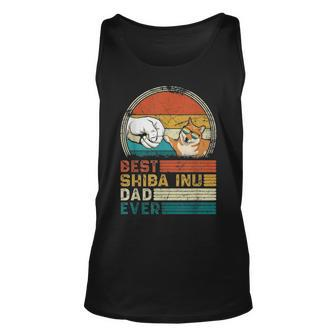 Distressed Best Shiba Inu Dad Ever Fathers Day Gift Unisex Tank Top - Seseable