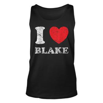 Distressed Grunge Worn Out Style I Love Blake Unisex Tank Top | Mazezy CA