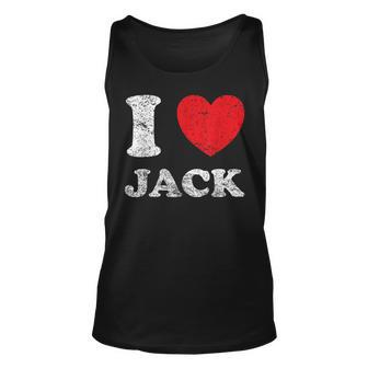 Distressed Grunge Worn Out Style I Love Jack Unisex Tank Top | Mazezy DE