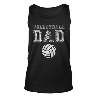 Distressed Quote Vintage Volleyball Dad Unisex Tank Top - Seseable