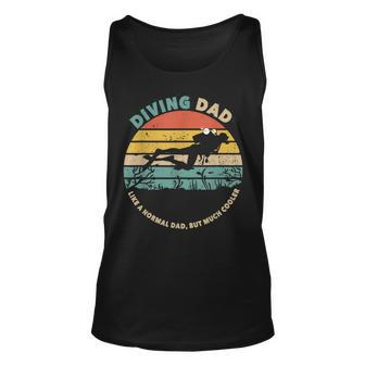 Diving Dad Retro Vintage Scuba Diving Dad Fathers Day Unisex Tank Top - Seseable