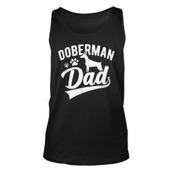 Doberman Pinscher Dog Dad Silhouette Fur Dog Papa Dog Lover Unisex Tank Top | Mazezy
