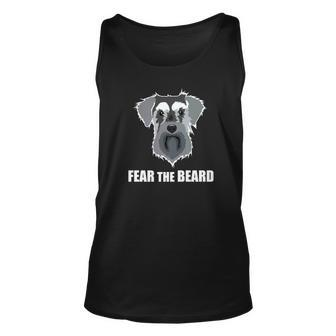 Dog Meme Fear The Beard Mini Schnauzer Dog Men Women Tank Top Graphic Print Unisex - Thegiftio UK