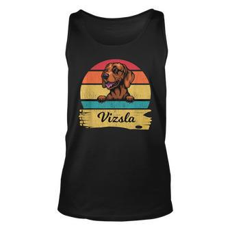 Dog Retro Style Vizsla Unisex Tank Top - Seseable