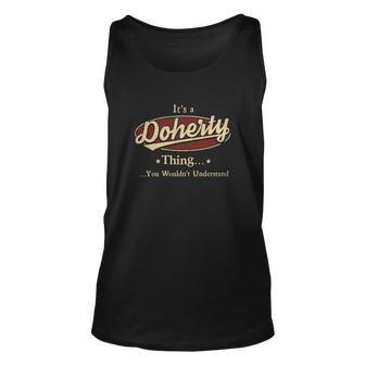 Doherty Last Name Doherty Family Name Crest Unisex Tank Top - Seseable