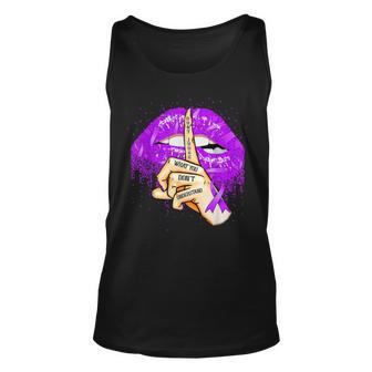 Dont Judge What You Dont Understand Lupus Purple Lips Gifts Unisex Tank Top - Thegiftio UK