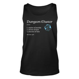 Dungeon And Master Dm Definition Dungeons And Rpg Dragons Unisex Tank Top | Mazezy