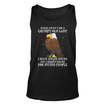 Eagle Walk Away I Am A Grumpy Old Lady I Have Anger Issues Unisex Tank Top - Thegiftio UK