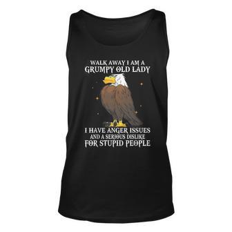 Eagle Walk Away I Am A Grumpy Old Lady V2 Unisex Tank Top - Thegiftio UK