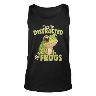 Easily Distracted By Frogs - Frog Lover Unisex Tank Top | Mazezy