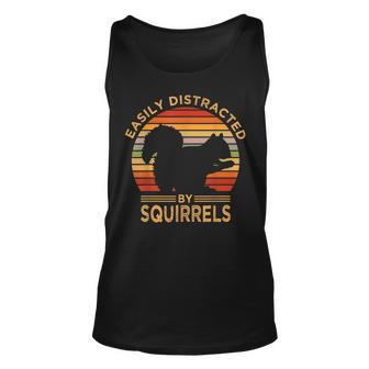Easily Distracted By Squirrels Vintage Funny Squirrel Unisex Tank Top - Seseable