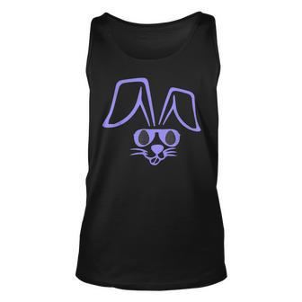 Easter Bunny Face With Shades Rabbit Face In Sunglass Tank Top | Mazezy
