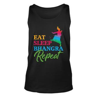Eat Sleep Bhangra Repeat Traditional Fun Humorous Ideal Gift Unisex Tank Top - Seseable