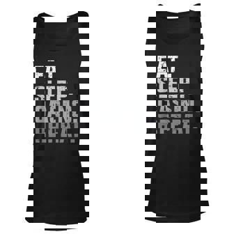 Eat Sleep Casino Repeat - The Gambling Gift Unisex Tank Top | Mazezy
