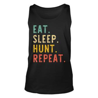Eat Sleep Hunt Repeat Hunting Hunter Funny Retro Vintage Unisex Tank Top | Mazezy CA