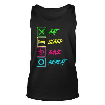 Eat Sleep Rave Repeat - Edm Music Festival Raver Unisex Tank Top | Mazezy
