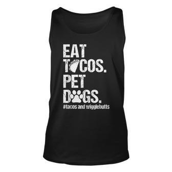 Eat Tacos Pet Dogs Tacos And Wigglebutts Retro Unisex Tank Top | Mazezy