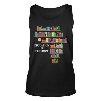 Education Is Freedom Book Reader Black History Month Pride Unisex Tank Top - Seseable