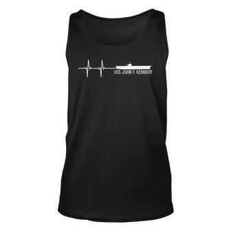 Ekg Heartbeat Uss John F Kennedy Cv-67 Aircraft Carrier Unisex Tank Top - Seseable