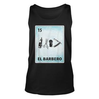 El Barbero Mexican Barber Cards Unisex Tank Top - Seseable