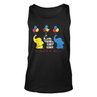 Elephant Its Ok To Be A Little Different Autism Awareness Unisex Tank Top - Seseable