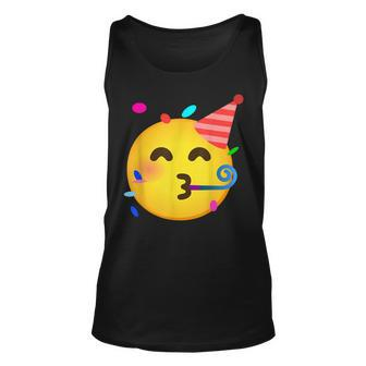 Emoticon Partying Face Birthday Unisex Tank Top | Mazezy